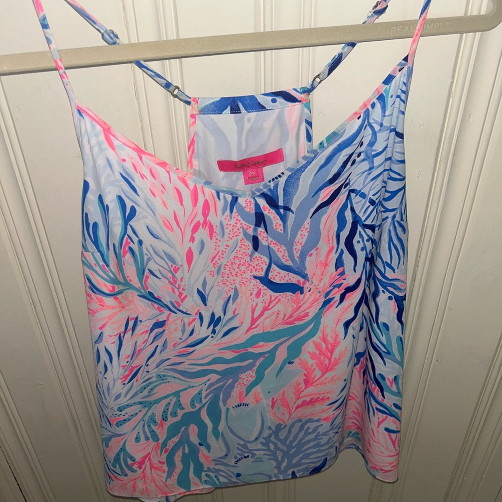 Lilly Pulitzer Pink and Blue Sleeveless Camisole. Size XL.